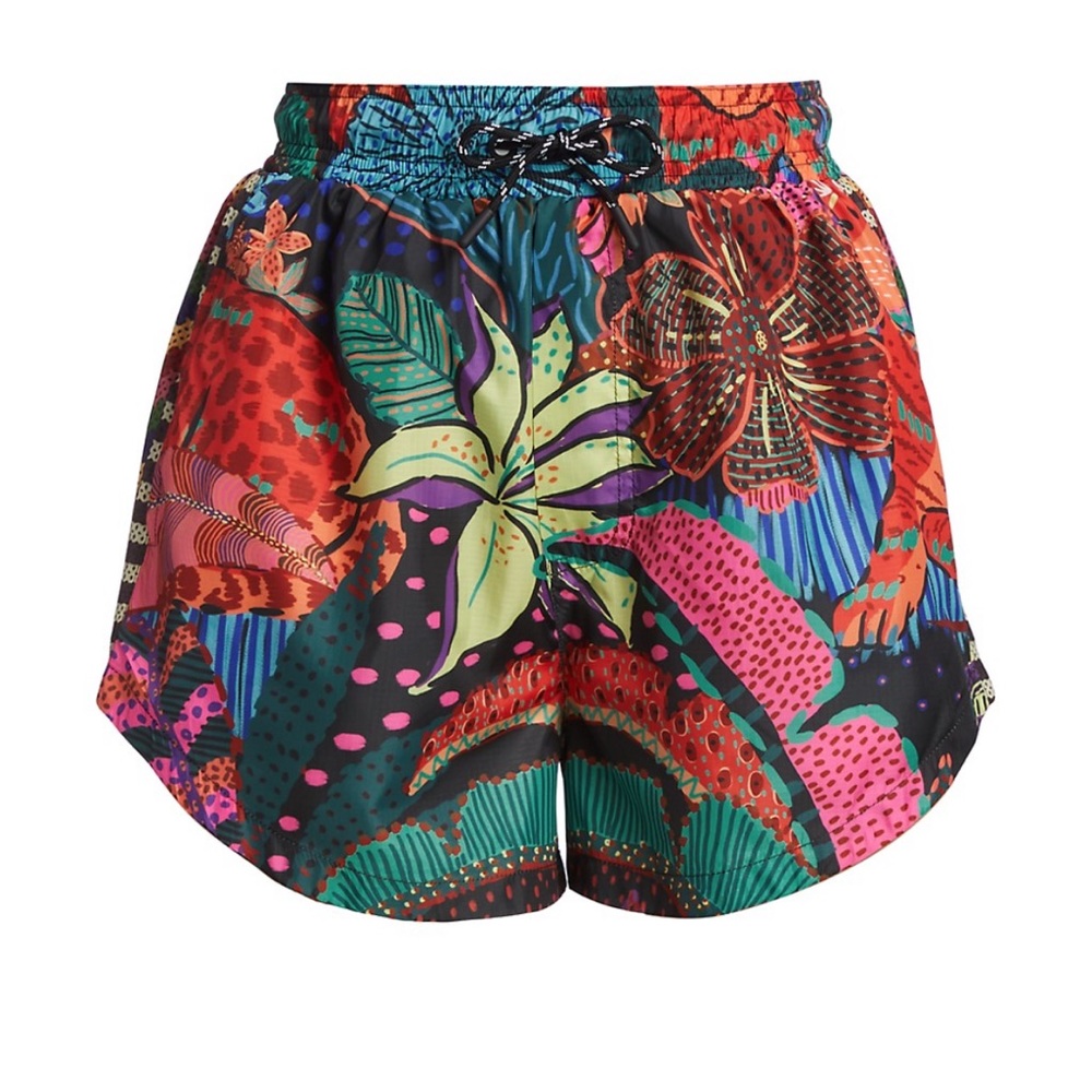 **New** Farm Rio black cool leopards drawstring shorts with pockets